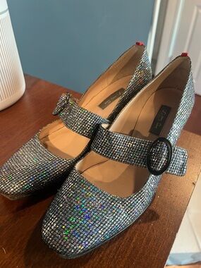 SJP by Sarah Jessica Parker Glitter Mary Jane Heels – Size 37 (worn condition)